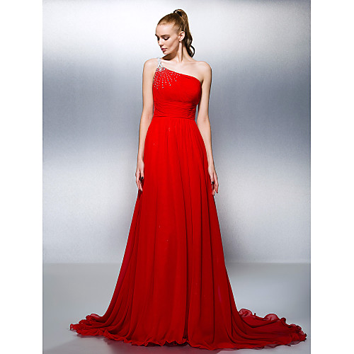 Ball Gown Elegant Formal Evening Dress One Shoulder Sleeveless Court Train Georgette with Sash / Ribbon Ruched Crystals 2021
Ball Gown Elegant Formal Evening Dress One Shoulder Sleeveless Court Train Georgette with Sash / Ribbon Ruched Crystals 2021