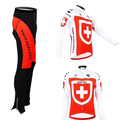 Customized Cycling Clothing Men's Women's Long Sleeve Cycling Jersey with Tights Switzerland National Flag Bike Clothing Suit Thermal / Warm Fleece Lining Breathable Waterproof Zipper Reflective
Customized Cycling Clothing Men's Women's Long Sleeve Cycling Jersey with Tights Switzerland National Flag Bike Clothing Suit Thermal / Warm Fleece Lining Breathable Waterproof Zipper Reflective