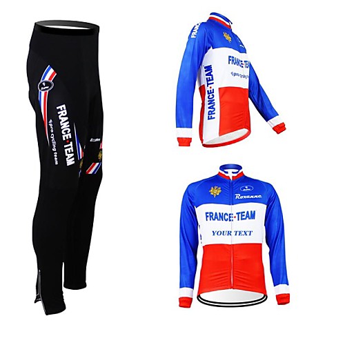 Customized Cycling Clothing Men's Women's Long Sleeve Cycling Jersey with Tights France National Flag Bike Clothing Suit Breathable Waterproof Zipper Reflective Strips Polyester / High Elasticity
Customized Cycling Clothing Men's Women's Long Sleeve Cycling Jersey with Tights France National Flag Bike Clothing Suit Breathable Waterproof Zipper Reflective Strips Polyester / High Elasticity