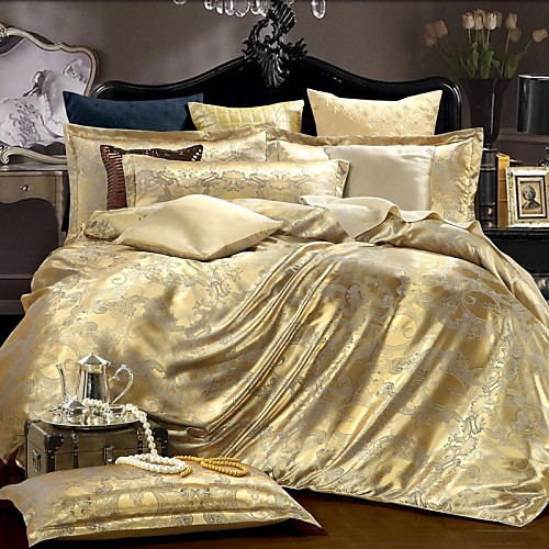 Duvet Cover Sets 3D Silk / Cotton Blend Jacquard / 4pcs (1 Duvet Cover, 1 Flat Sheet, 2 Shams)
Duvet Cover Sets 3D Silk / Cotton Blend Jacquard / 4pcs (1 Duvet Cover, 1 Flat Sheet, 2 Shams)