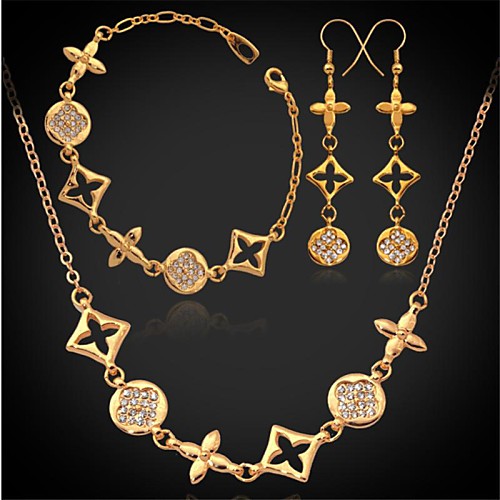 Women's Jewelry Set Ladies Rhinestone Platinum Plated Gold Plated Earrings Jewelry Silver / Golden For Wedding Party Daily Casual Sports / Necklace / Bracelets & Bangles
Women's Jewelry Set Ladies Rhinestone Platinum Plated Gold Plated Earrings Jewelry Silver / Golden For Wedding Party Daily Casual Sports / Necklace / Bracelets & Bangles