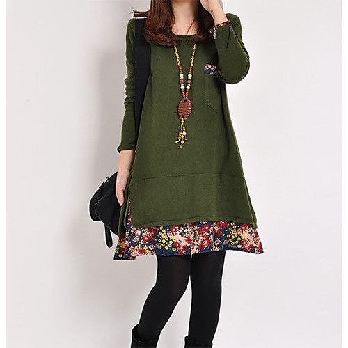 Women's Loose Knee Length Dress Black Yellow Olive Orange Royal Blue Long Sleeve Floral Print Fall Winter Round Neck Casual Chinoiserie M L XL
Women's Loose Knee Length Dress Black Yellow Olive Orange Royal Blue Long Sleeve Floral Print Fall Winter Round Neck Casual Chinoiserie M L XL