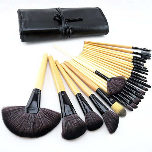 

Professional Makeup Brushes Makeup Brush Set 24 Portable Travel Eco-friendly Professional Full Coverage Goat Hair / Pony / Synthetic Hair Wood for Makeup Brush Set / Horse / Artificial Fibre Brush