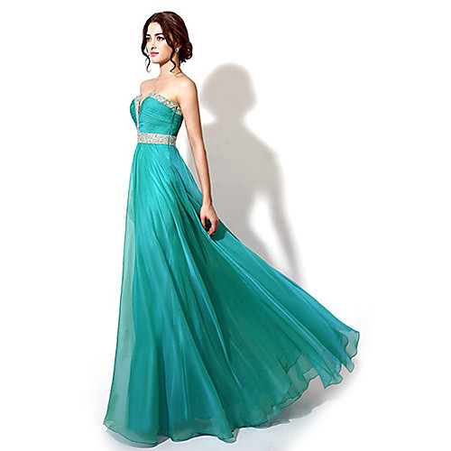 A-Line Sparkle & Shine Formal Evening Dress Sweetheart Neckline Sleeveless Floor Length Chiffon with Beading 2021
A-Line Sparkle & Shine Formal Evening Dress Sweetheart Neckline Sleeveless Floor Length Chiffon with Beading 2021