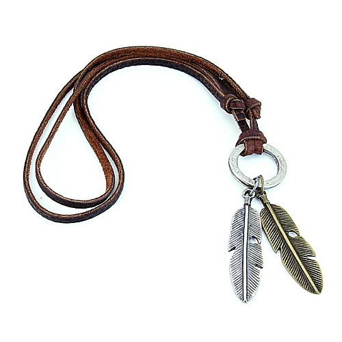 Men's Women's Statement Necklace Vintage Necklace Feather European Simple Style Leather Alloy Brown Necklace Jewelry For Party Daily Casual Sports / Pendant / Pendant
Men's Women's Statement Necklace Vintage Necklace Feather European Simple Style Leather Alloy Brown Necklace Jewelry For Party Daily Casual Sports / Pendant / Pendant