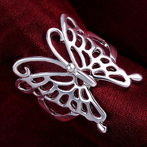 

Women's Statement Ring thumb ring Sterling Silver Ladies Unusual Unique Design Wedding Party Jewelry Hollow Out Butterfly Animal