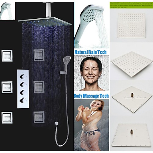 Shower Faucet Set - Handshower Included LED Rain Shower Contemporary Chrome Ceiling Mounted Ceramic Valve Bath Shower Mixer Taps
Shower Faucet Set - Handshower Included LED Rain Shower Contemporary Chrome Ceiling Mounted Ceramic Valve Bath Shower Mixer Taps