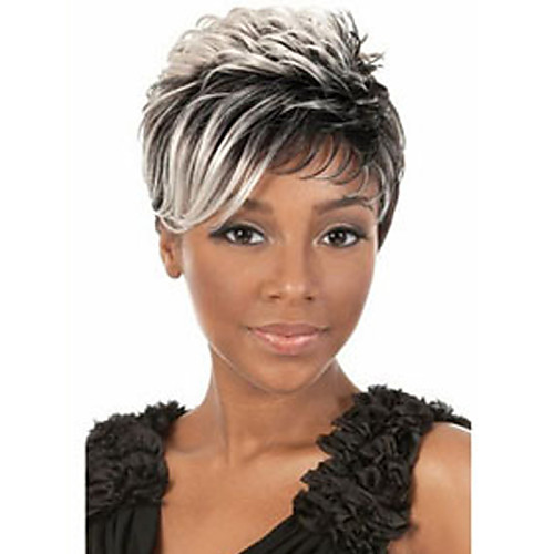 Synthetic Wig Straight Straight Layered Haircut Wig Short Black Mixed White Synthetic Hair 4 inch Women's Natural Hairline White
Synthetic Wig Straight Straight Layered Haircut Wig Short Black Mixed White Synthetic Hair 4 inch Women's Natural Hairline White