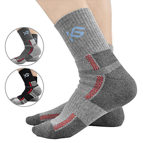 

CoolChange Athletic Sports Socks Cycling Socks Compression Socks Breathable Limits Bacteria Bike / Cycling Black Dark Grey Light Grey Cotton Coolmax Winter for Men's Adults' Camping / Hiking
