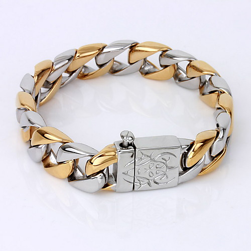 Men's Chain Bracelet Unique Design Vintage Party Work Casual Gold Plated Bracelet Jewelry Screen Color For
Men's Chain Bracelet Unique Design Vintage Party Work Casual Gold Plated Bracelet Jewelry Screen Color For
