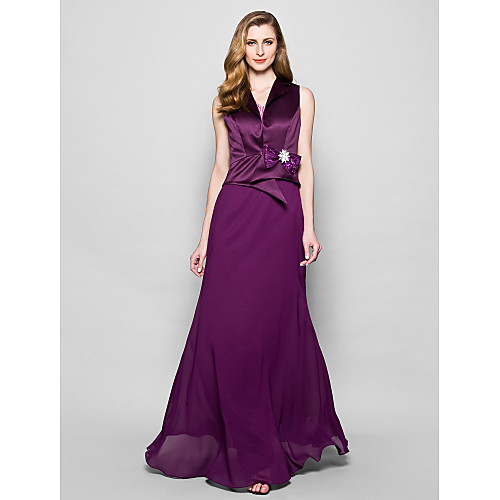 A-Line Mother of the Bride Dress Wrap Included V Neck Floor Length Chiffon Satin Sleeveless with Lace Bow(s) 2021
A-Line Mother of the Bride Dress Wrap Included V Neck Floor Length Chiffon Satin Sleeveless with Lace Bow(s) 2021