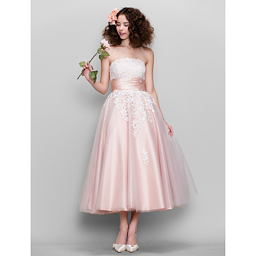 Ball Gown 1950s Wedding Guest Prom Dress Strapless Sleeveless Ankle Length Tulle Stretch Satin with Appliques 2021
Ball Gown 1950s Wedding Guest Prom Dress Strapless Sleeveless Ankle Length Tulle Stretch Satin with Appliques 2021