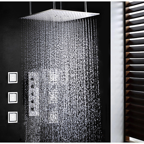 Shower Faucet Set - Handshower Included Rain Shower Widespread Contemporary Chrome Ceiling Mounted Ceramic Valve Bath Shower Mixer Taps
Shower Faucet Set - Handshower Included Rain Shower Widespread Contemporary Chrome Ceiling Mounted Ceramic Valve Bath Shower Mixer Taps
