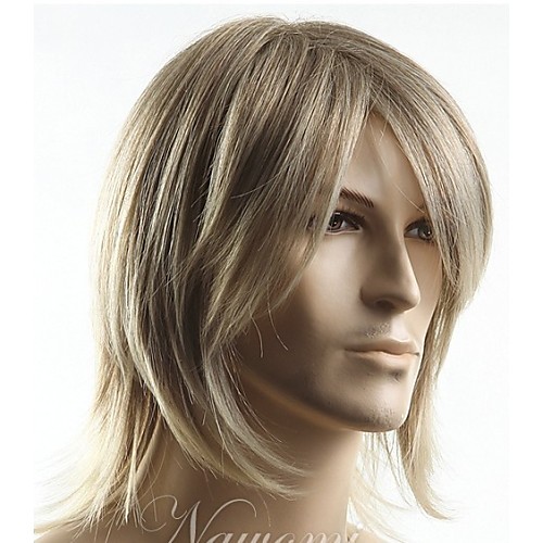 

Synthetic Wig Straight Straight With Bangs Wig Blonde Short Blonde Synthetic Hair Men's Side Part Blonde StrongBeauty