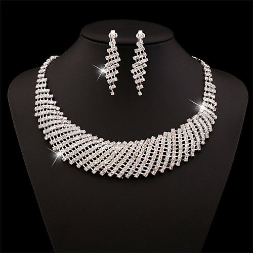 Jewelry Set Statement Ladies Vintage Party Work Casual Rhinestone Earrings Jewelry Silver For Party Birthday Engagement Gift / Necklace
Jewelry Set Statement Ladies Vintage Party Work Casual Rhinestone Earrings Jewelry Silver For Party Birthday Engagement Gift / Necklace