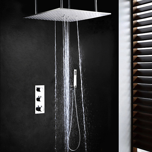 Shower Faucet Set - Handshower Included Thermostatic Rain Shower Contemporary Chrome Brass Valve Bath Shower Mixer Taps
Shower Faucet Set - Handshower Included Thermostatic Rain Shower Contemporary Chrome Brass Valve Bath Shower Mixer Taps