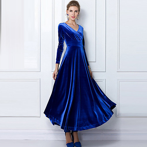 Women's Swing Dress Maxi long Dress Black Purple Red Blue Emerald Long Sleeve Blue Solid Colored Fall Winter V Neck Cotton Velvet S M L XL XXL 3XL / Plus Size
Women's Swing Dress Maxi long Dress Black Purple Red Blue Emerald Long Sleeve Blue Solid Colored Fall Winter V Neck Cotton Velvet S M L XL XXL 3XL / Plus Size