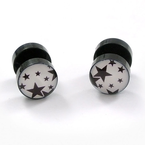 Men's Women's Stud Earrings Star Fashion Double Sided Stainless Steel Earrings Jewelry White / Black / Black / Red For Daily Casual Sports
Men's Women's Stud Earrings Star Fashion Double Sided Stainless Steel Earrings Jewelry White / Black / Black / Red For Daily Casual Sports