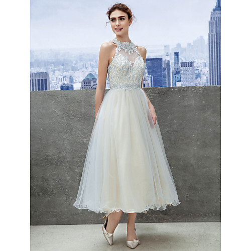 A-Line Open Back Holiday Homecoming Cocktail Party Dress Illusion Neck Sleeveless Tea Length Tulle with Appliques 2021
A-Line Open Back Holiday Homecoming Cocktail Party Dress Illusion Neck Sleeveless Tea Length Tulle with Appliques 2021