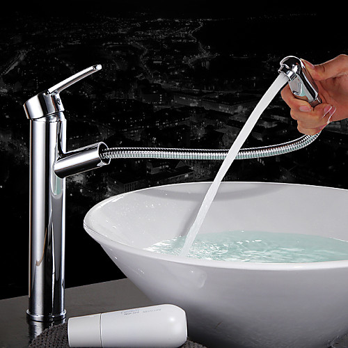 Contemporary Modern Centerset Pullout Spray Ceramic Valve Single Handle One Hole Chrome, Bathroom Sink Faucet
Contemporary Modern Centerset Pullout Spray Ceramic Valve Single Handle One Hole Chrome, Bathroom Sink Faucet