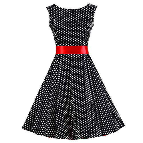 Women's A Line Dress Knee Length Dress Black Sleeveless Black & Red Polka Dot Print Round Neck Vintage Cotton S M L XL XXL
Women's A Line Dress Knee Length Dress Black Sleeveless Black & Red Polka Dot Print Round Neck Vintage Cotton S M L XL XXL