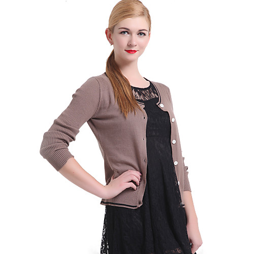 Women's Classic Classic Solid Colored Cardigan Long Sleeve Sweater Cardigans Khaki Gray
Women's Classic Classic Solid Colored Cardigan Long Sleeve Sweater Cardigans Khaki Gray