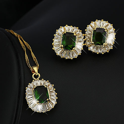 Women's Jewelry Set Stud Earrings Pendant Necklace Solitaire Emerald Cut Luxury Vintage Party Work Casual Elegant Cubic Zirconia Gold Plated Earrings Jewelry Emerald For Party Congratulations Gift
Women's Jewelry Set Stud Earrings Pendant Necklace Solitaire Emerald Cut Luxury Vintage Party Work Casual Elegant Cubic Zirconia Gold Plated Earrings Jewelry Emerald For Party Congratulations Gift