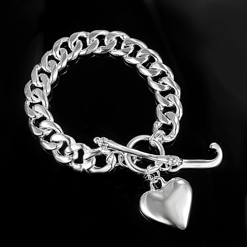 Women's Chain Bracelet Love Sterling Silver Bracelet Jewelry Silver For Wedding Party Daily Casual
Women's Chain Bracelet Love Sterling Silver Bracelet Jewelry Silver For Wedding Party Daily Casual