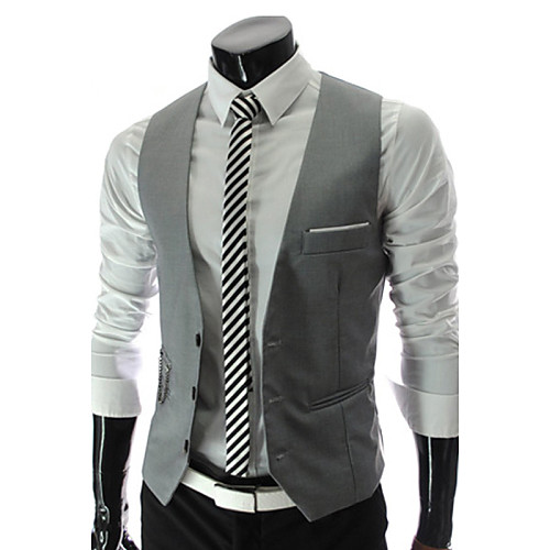 Men's Work Spring / Fall Regular Vest, Solid Colored V Neck Sleeveless Polyester Black / Gray / Wine / Business Formal / Slim
Men's Work Spring / Fall Regular Vest, Solid Colored V Neck Sleeveless Polyester Black / Gray / Wine / Business Formal / Slim