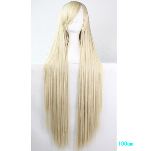 

Cosplay Costume Wig Synthetic Wig Cosplay Wig Straight Straight With Bangs Monofilament L Part Wig Long Blonde Synthetic Hair Women's Side Part Blonde