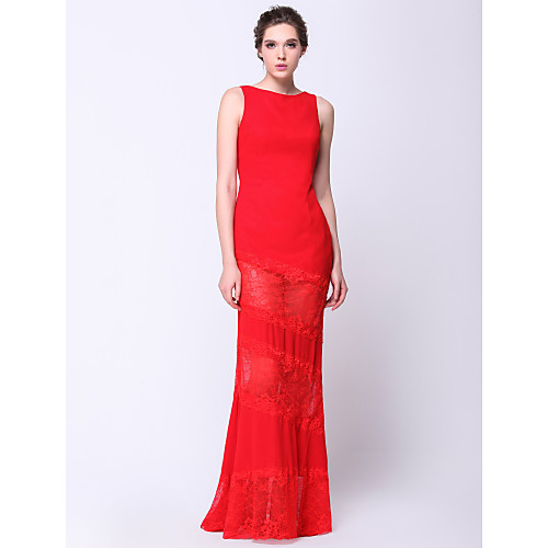 Sheath / Column Formal Evening Dress Bateau Neck Boat Neck Sleeveless Floor Length Lace Georgette with 2021
Sheath / Column Formal Evening Dress Bateau Neck Boat Neck Sleeveless Floor Length Lace Georgette with 2021
