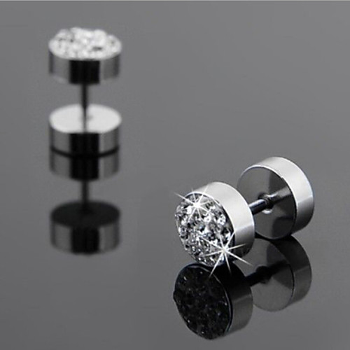 Men's Stud Earrings flat back Ladies Rhinestone Titanium Steel Earrings Jewelry White / Black For Wedding Party Daily
Men's Stud Earrings flat back Ladies Rhinestone Titanium Steel Earrings Jewelry White / Black For Wedding Party Daily