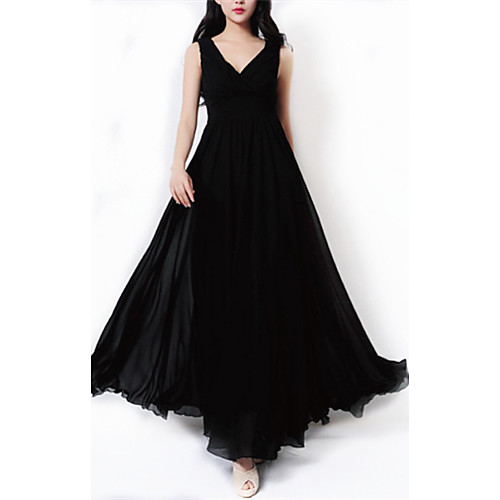 Women's Chiffon Dress Maxi long Dress Black Sleeveless Black Solid Colored Summer V Neck Sophisticated S M L XL XXL 3XL 4XL / Plus Size
Women's Chiffon Dress Maxi long Dress Black Sleeveless Black Solid Colored Summer V Neck Sophisticated S M L XL XXL 3XL 4XL / Plus Size