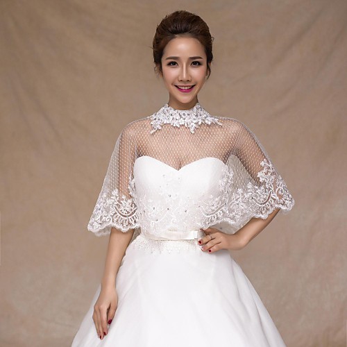 Sleeveless Capelets Tulle Wedding Wedding Wraps With Crystal / Appliques / Lace
Sleeveless Capelets Tulle Wedding Wedding Wraps With Crystal / Appliques / Lace