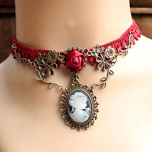 Women's Choker Necklace Pendant Necklace Ladies Unique Design Tattoo Style European Lace Red Necklace Jewelry For Wedding Party Daily Casual Cosplay Costumes / Gothic Jewelry
Women's Choker Necklace Pendant Necklace Ladies Unique Design Tattoo Style European Lace Red Necklace Jewelry For Wedding Party Daily Casual Cosplay Costumes / Gothic Jewelry
