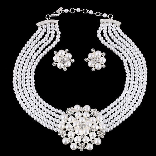 Women's Pearl Jewelry Set Earrings Bracelet Layered Flower Ladies Luxury Elegant Fashion European Birthstones Imitation Pearl Silver Plated Earrings Jewelry White / Necklace & Earrings & Tiara
Women's Pearl Jewelry Set Earrings Bracelet Layered Flower Ladies Luxury Elegant Fashion European Birthstones Imitation Pearl Silver Plated Earrings Jewelry White / Necklace & Earrings & Tiara