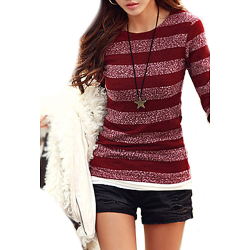Women's Striped Pullover Cotton Long Sleeve Slim Regular Sweater Cardigans Round Neck Fall Black Red Blue
Women's Striped Pullover Cotton Long Sleeve Slim Regular Sweater Cardigans Round Neck Fall Black Red Blue