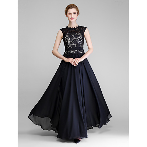 A-Line Mother of the Bride Dress Jewel Neck Floor Length Chiffon Lace Sleeveless with Lace 2021
A-Line Mother of the Bride Dress Jewel Neck Floor Length Chiffon Lace Sleeveless with Lace 2021