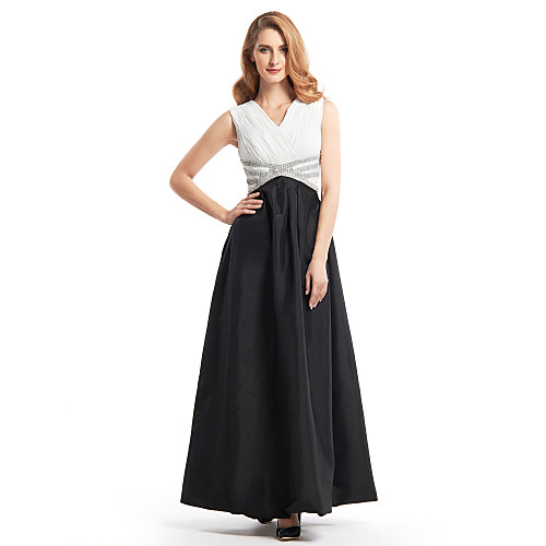 A-Line Mother of the Bride Dress Color Block V Neck Ankle Length Chiffon Taffeta Sleeveless with Criss Cross Beading 2021
A-Line Mother of the Bride Dress Color Block V Neck Ankle Length Chiffon Taffeta Sleeveless with Criss Cross Beading 2021