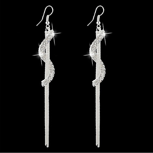

Women's Earrings Hanging Earrings Long S Shaped Ladies Gothic Elegant everyday Rhinestone Earrings Jewelry Silver / Golden For Wedding Daily Casual Masquerade Engagement Party Prom