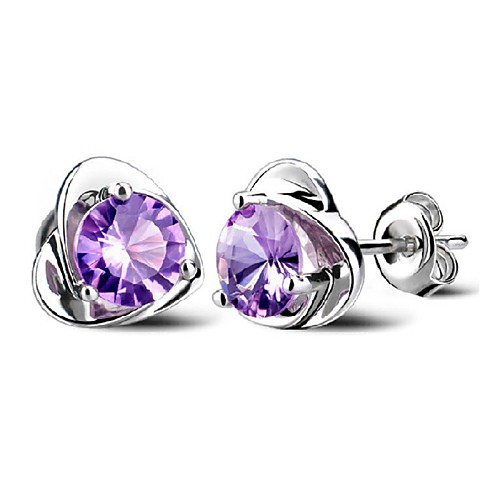 Women's Crystal Amethyst Stud Earrings Heart Ladies Sterling Silver Crystal Earrings Jewelry Silver For Wedding Party Daily Casual Sports 
Women's Crystal Amethyst Stud Earrings Heart Ladies Sterling Silver Crystal Earrings Jewelry Silver For Wedding Party Daily Casual Sports