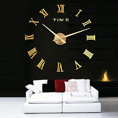 

Oversized Metal Electroplate Home Decor DIY Round Wall Clock 120120cm