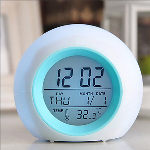 

Digital LED Glowing Change Clock Alarm Thermometer with Nature Sound