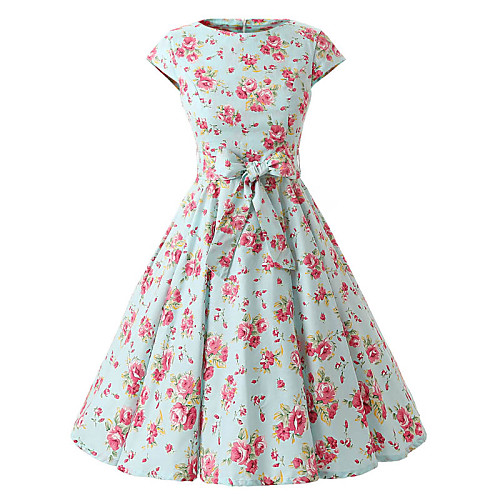 Women's A Line Dress Knee Length Dress Light Green Short Sleeve Bow Boat Neck Vintage Cotton Floral S M L XL XXL
Women's A Line Dress Knee Length Dress Light Green Short Sleeve Bow Boat Neck Vintage Cotton Floral S M L XL XXL