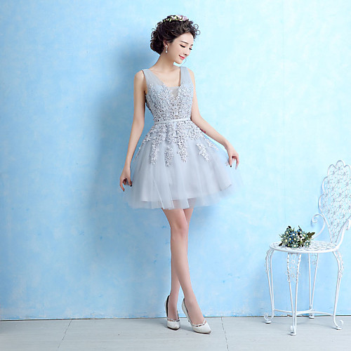 A-Line Lace Up Cocktail Party Dress V Neck Sleeveless Short / Mini Lace with Sash / Ribbon Beading 2021
A-Line Lace Up Cocktail Party Dress V Neck Sleeveless Short / Mini Lace with Sash / Ribbon Beading 2021