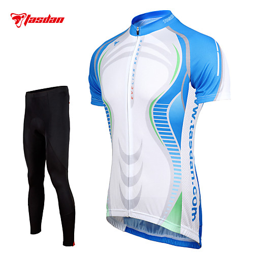 TASDAN Men's Short Sleeve Cycling Jersey with Tights Blue and White Bike Pants / Trousers Jersey Tights Breathable 3D Pad Quick Dry Reflective Strips Back Pocket Sports Mountain Bike MTB Road Bike
TASDAN Men's Short Sleeve Cycling Jersey with Tights Blue and White Bike Pants / Trousers Jersey Tights Breathable 3D Pad Quick Dry Reflective Strips Back Pocket Sports Mountain Bike MTB Road Bike
