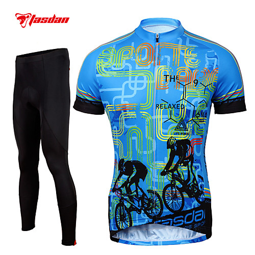 TASDAN Men's Short Sleeve Cycling Jersey with Tights Blue Bike Pants / Trousers Jersey Tights Breathable 3D Pad Quick Dry Reflective Strips Back Pocket Sports Mountain Bike MTB Road Bike Cycling
TASDAN Men's Short Sleeve Cycling Jersey with Tights Blue Bike Pants / Trousers Jersey Tights Breathable 3D Pad Quick Dry Reflective Strips Back Pocket Sports Mountain Bike MTB Road Bike Cycling