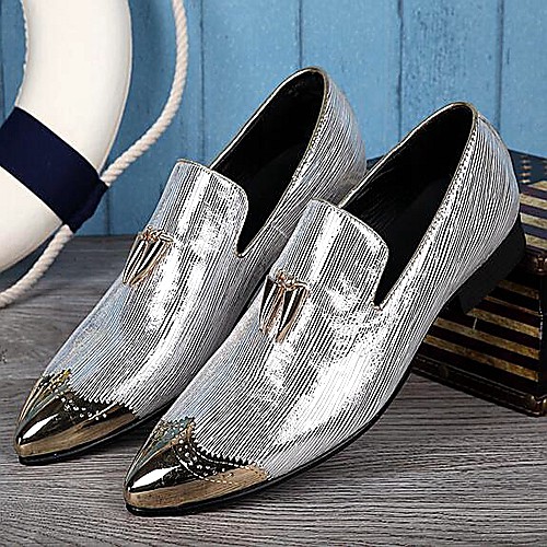 Men's Oxfords Leather Shoes Novelty Shoes Dress Shoes British Wedding Party & Evening Leather Golden Silver Fall Spring
Men's Oxfords Leather Shoes Novelty Shoes Dress Shoes British Wedding Party & Evening Leather Golden Silver Fall Spring
