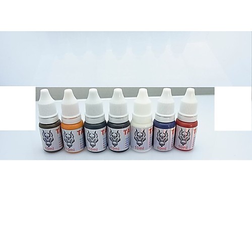1 Set BaseKey Tattoo Ink 7x10ml colors Red Brilliant Blue White Black Green Golden Dark Brown
1 Set BaseKey Tattoo Ink 7x10ml colors Red Brilliant Blue White Black Green Golden Dark Brown