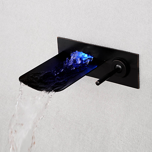 LED Waterfall Oil-rubbed Bronze Wall Mounted Single Handle Three Holes Bathroom Sink Faucet
LED Waterfall Oil-rubbed Bronze Wall Mounted Single Handle Three Holes Bathroom Sink Faucet
